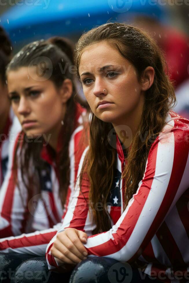 ledsen amerikan strand fotboll fläktar foto