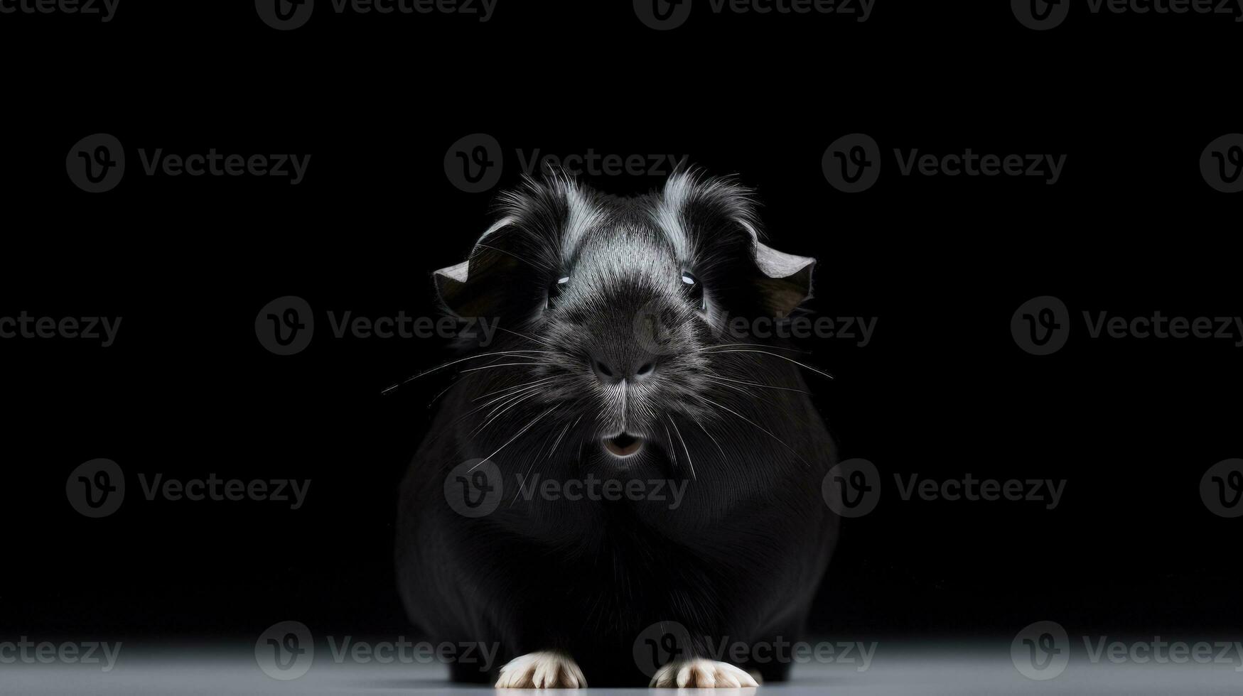 fokus på de näsa av ett isolerat söt guinea gris på vit bakgrund. silhuett begrepp foto