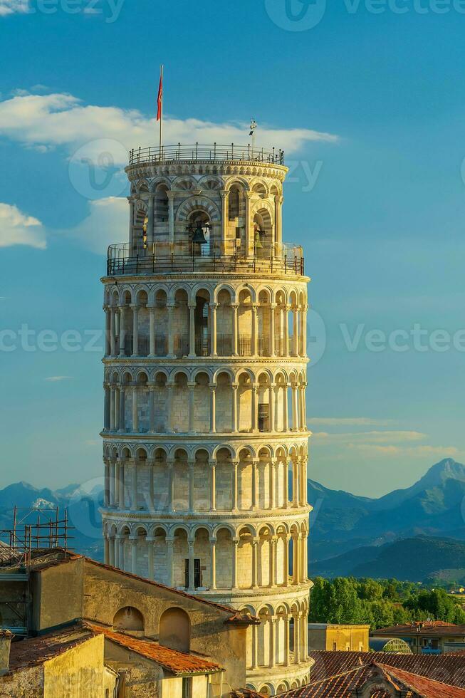 de känd lutande torn i pisa, Italien foto