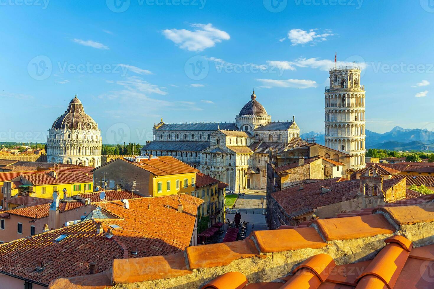 de känd lutande torn i pisa, Italien foto