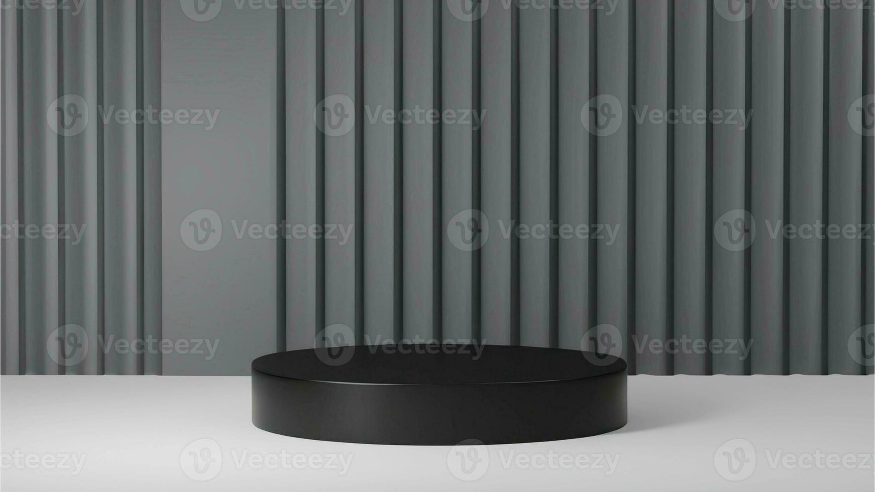 minimal svart modern cylinder låda piedestal eller podium för produkt monter. abstrakt geometrisk former bakgrund. stå produkt mockup. tömma skede. 3d framställa illustration foto