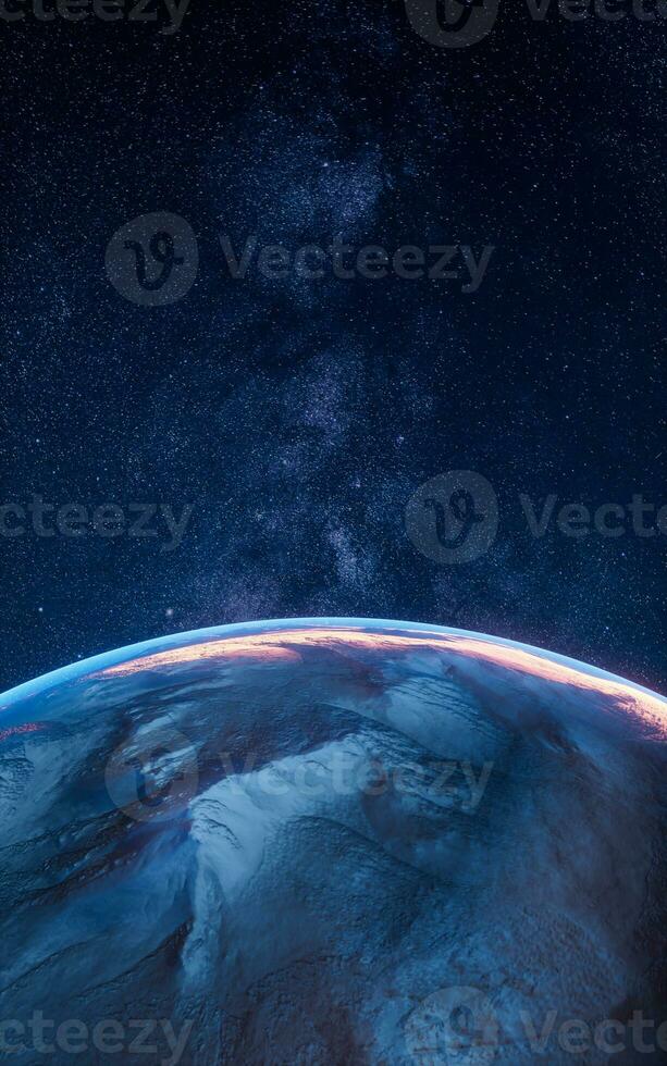 planet i de yttre Plats, 3d tolkning. foto