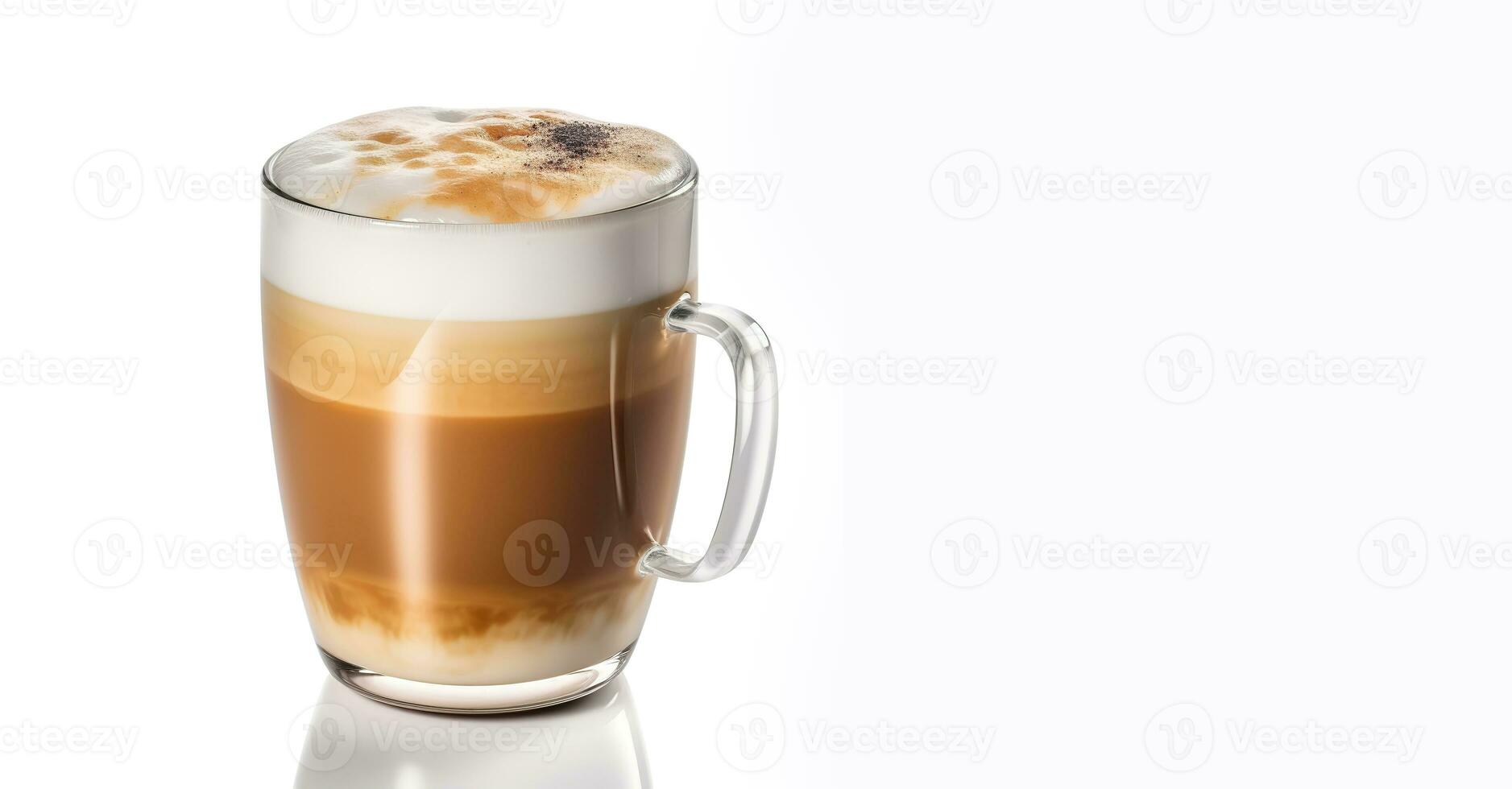 glas kopp av kaffe latte isolerat på vit. foto