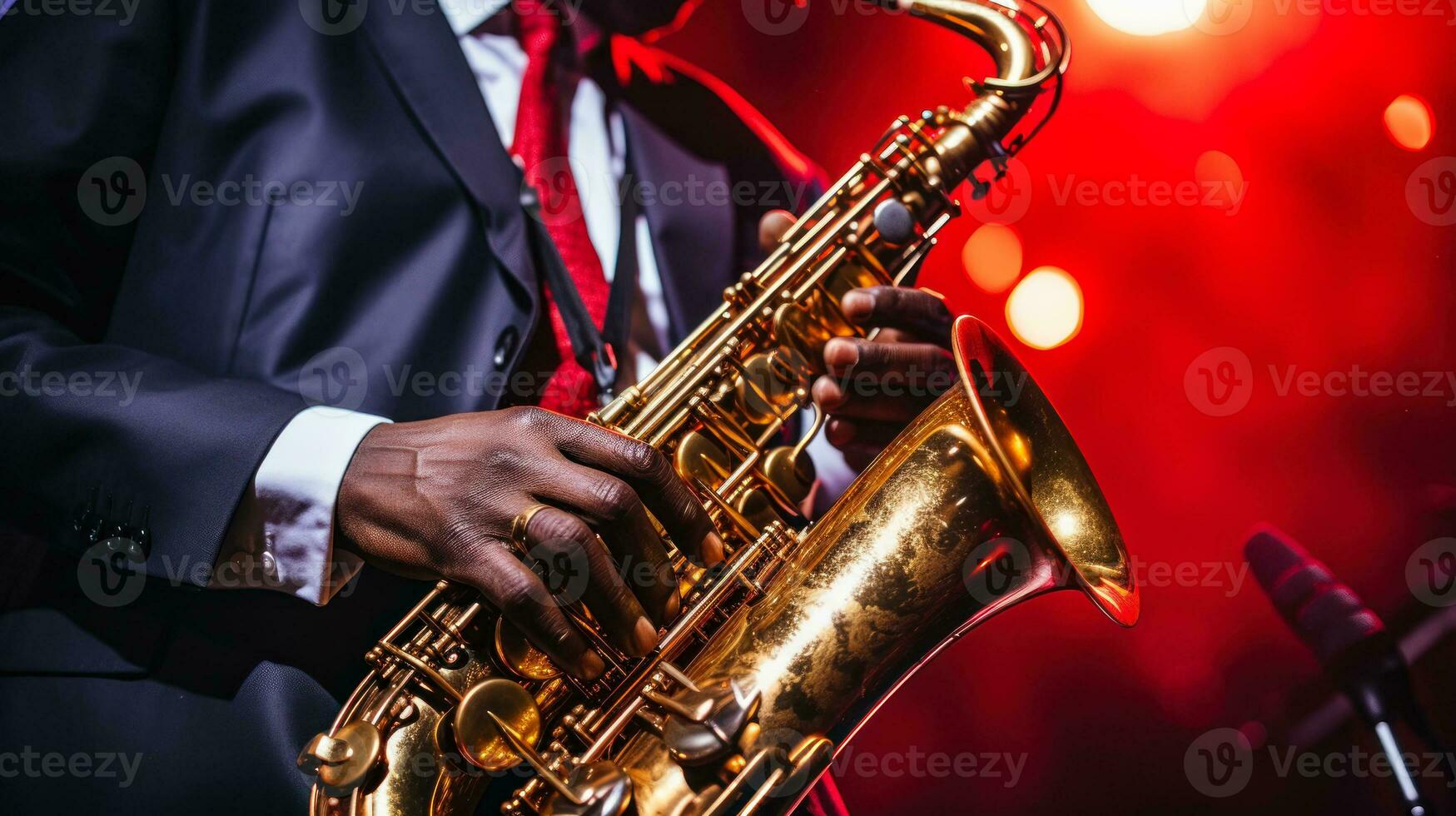 jazzman spela i saxofon generativ ai foto
