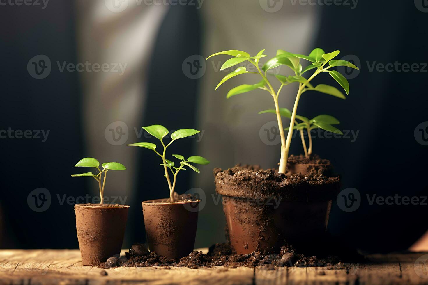 företag människor innehav jord med växt. lagarbete behövs till tillväxt av en liv växt. ai genererad foto
