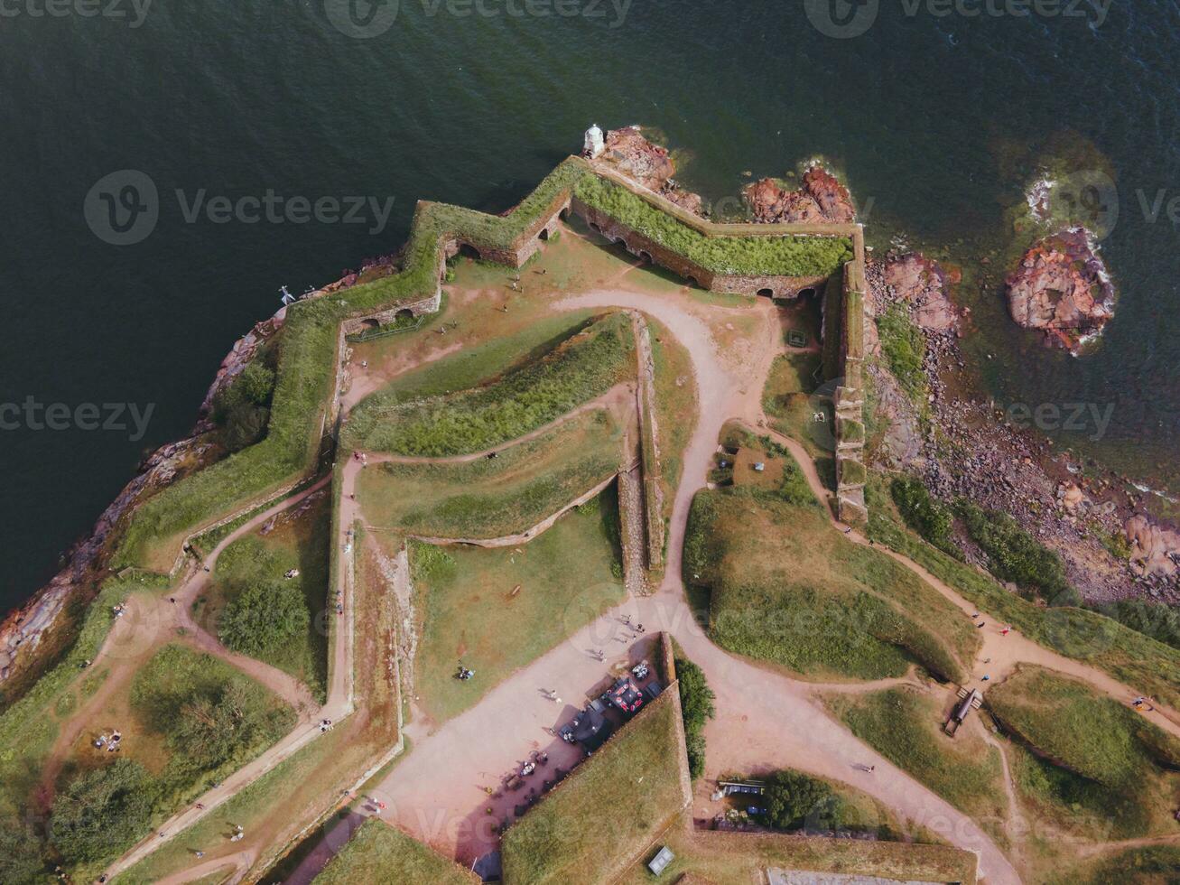 suomenlinna stjärna fort i helsingfors, finland förbi Drönare foto