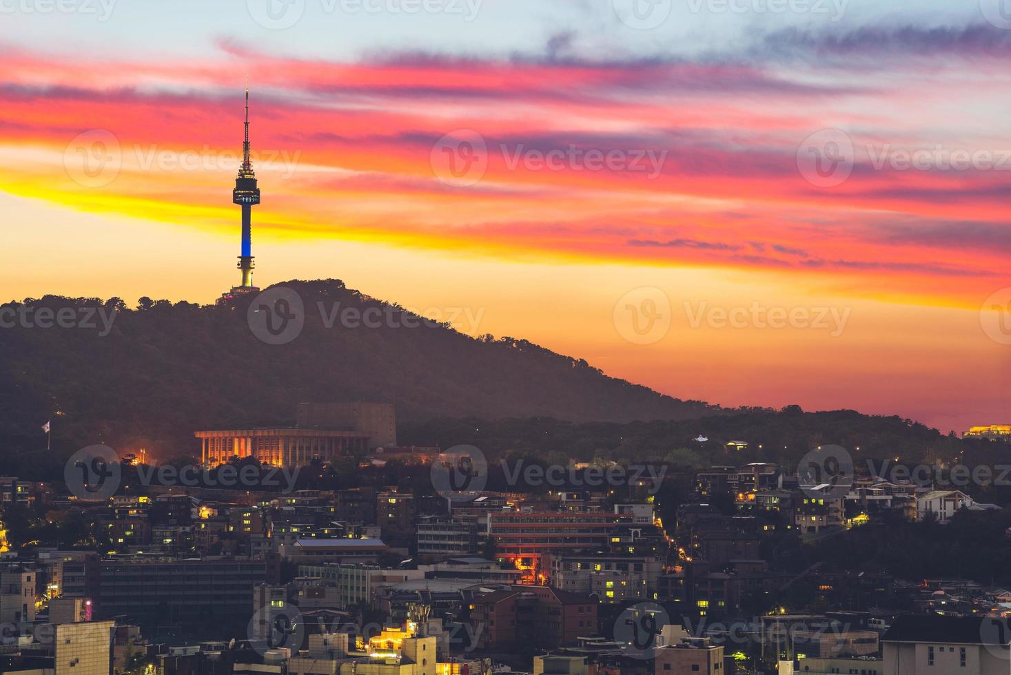 utsikt över seoul och i Sydkorea foto