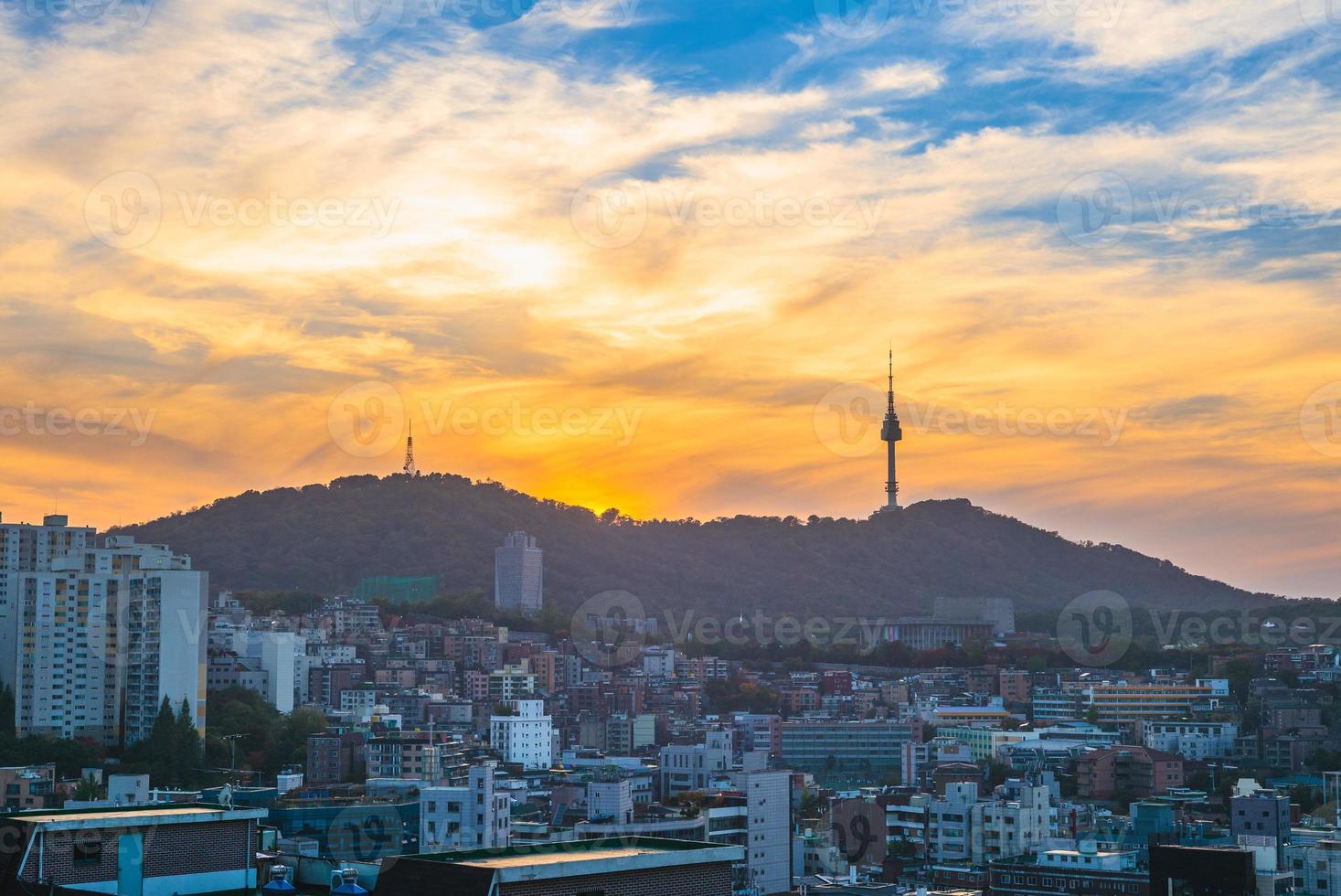 utsikt över seoul och i Sydkorea foto