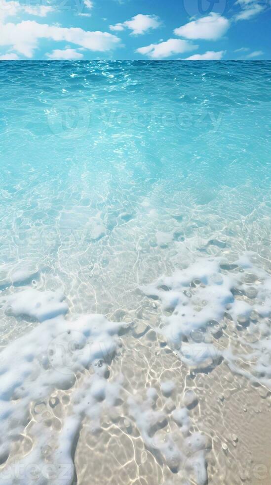 tropisk strand med vit sand och turkos hav vatten ai genererad foto