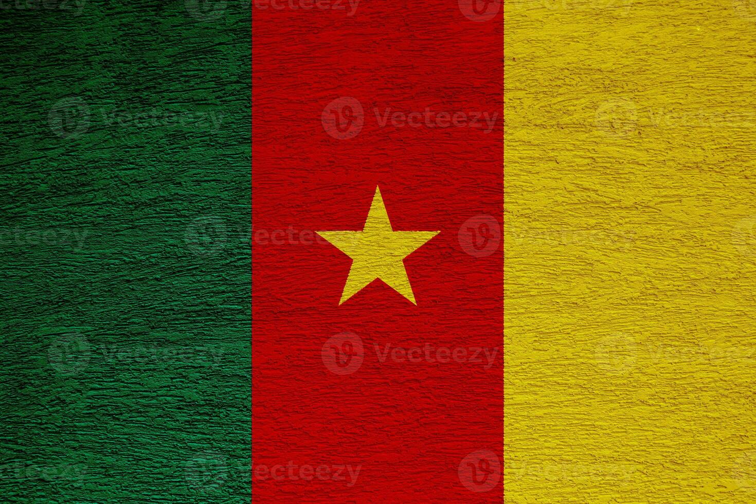 flagga av de republik av cameroon på en texturerad bakgrund. begrepp collage. foto