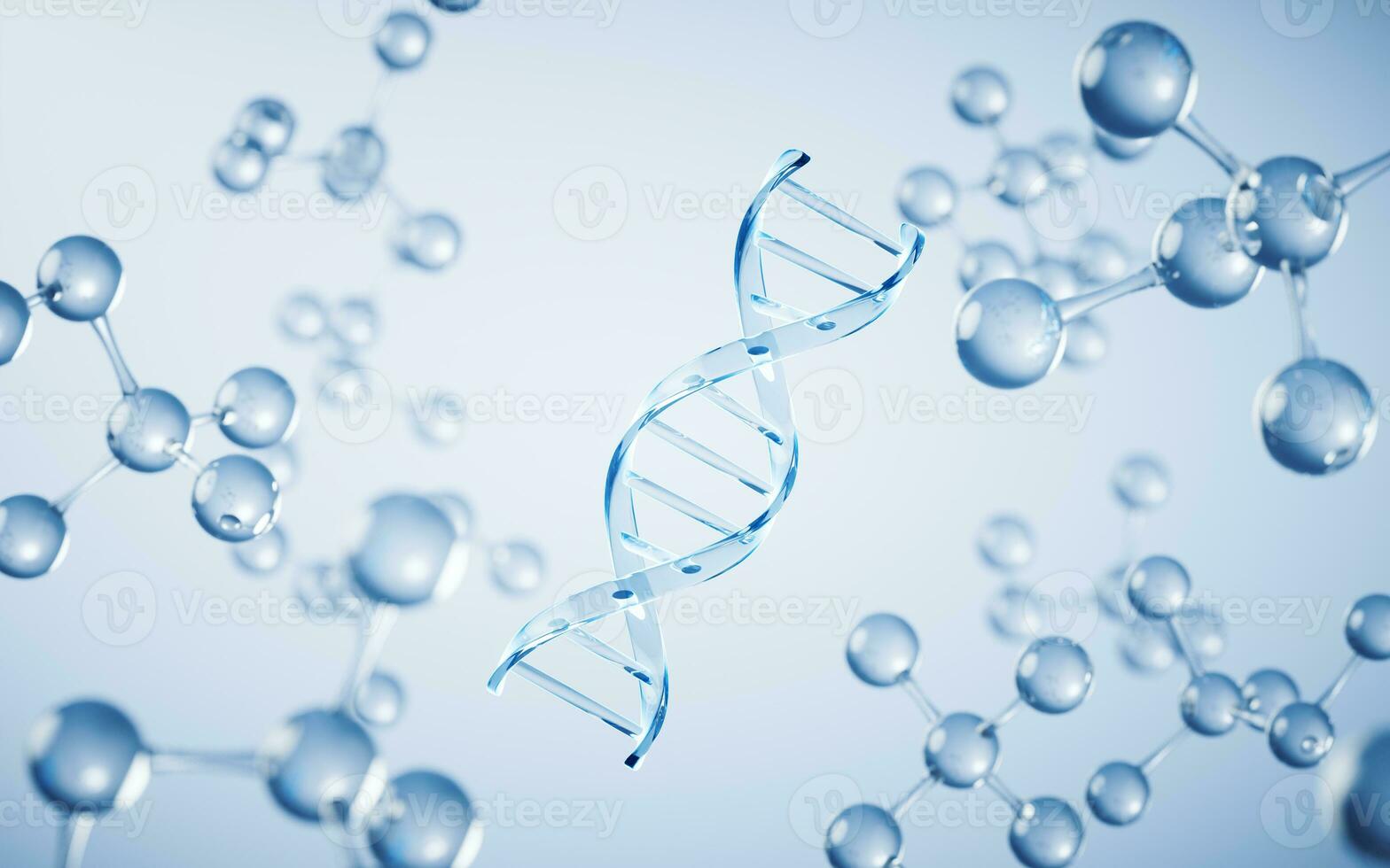 dna och biologi begrepp, 3d tolkning. foto