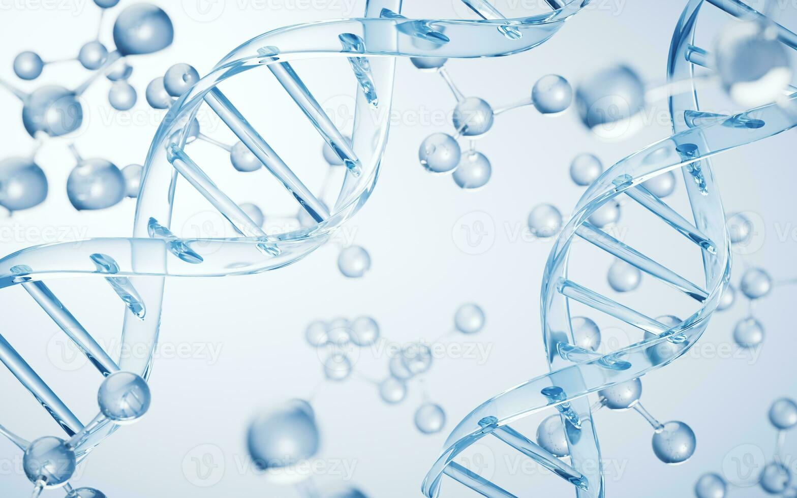 dna och biologi begrepp, 3d tolkning. foto