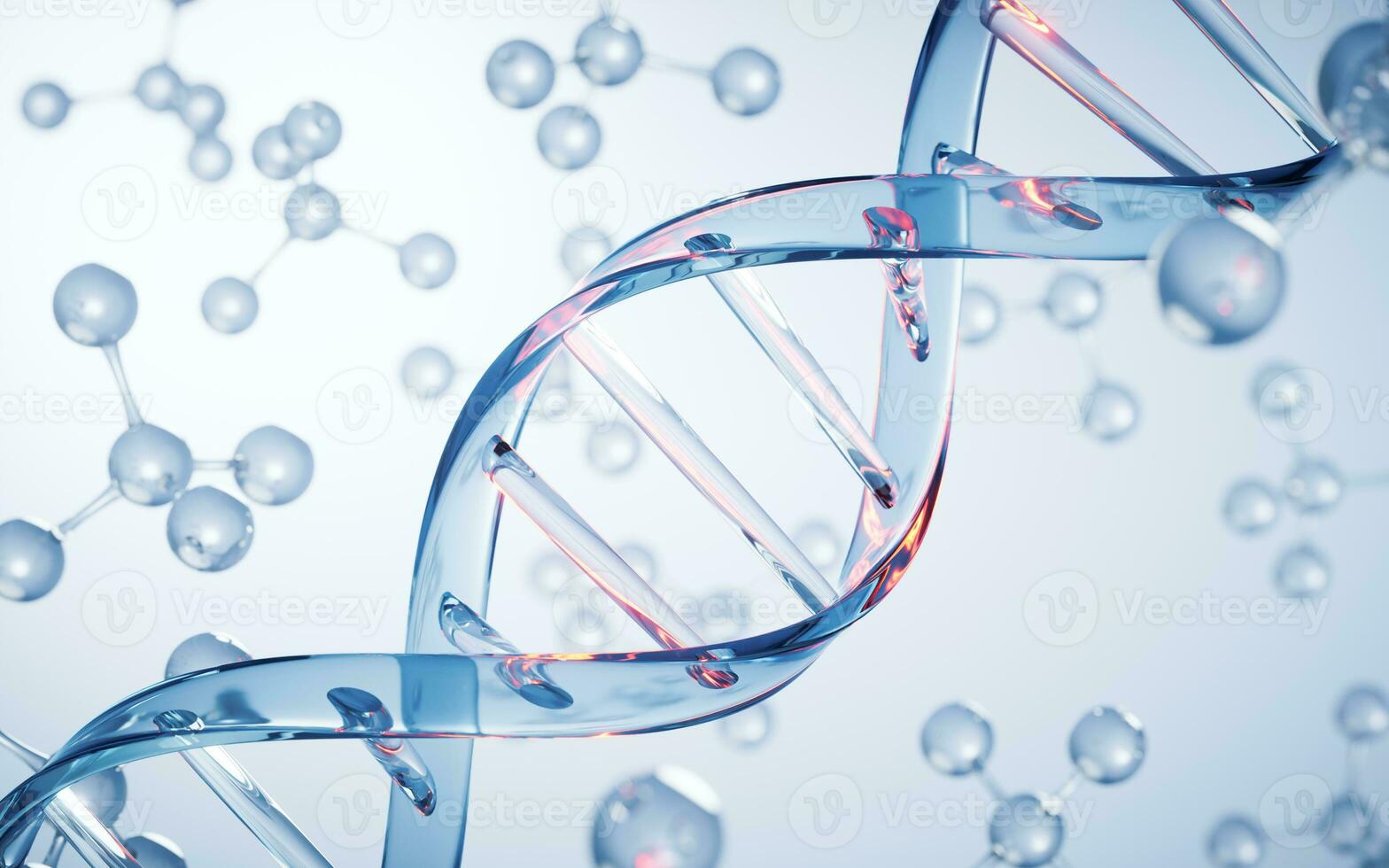 dna och biologi begrepp, 3d tolkning. foto