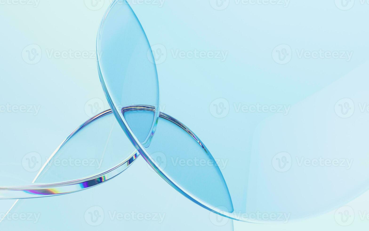 transparent kurva glas, 3d tolkning. foto
