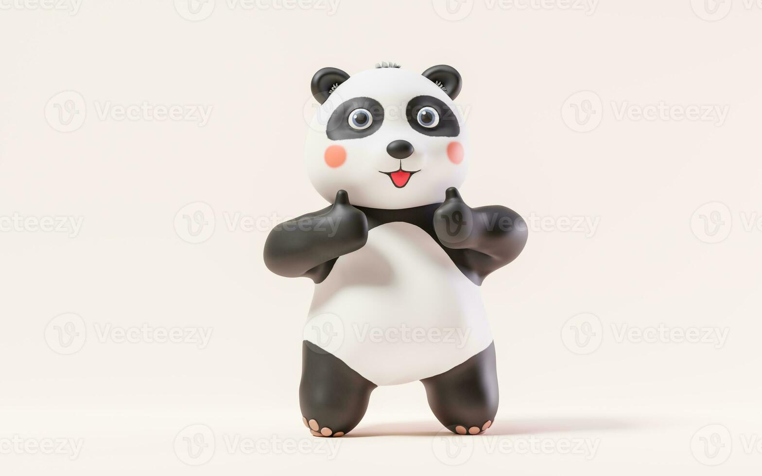 panda med tecknad serie stil, 3d tolkning. foto