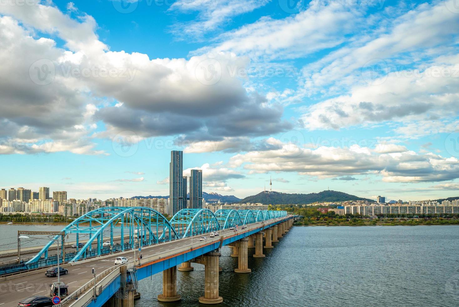 Dongjak Bridge i Seoul, Sydkorea foto