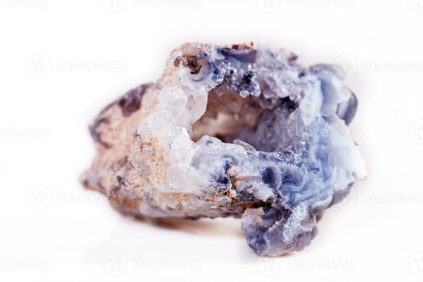 makro mineral sten agat knopp på vit bakgrund foto