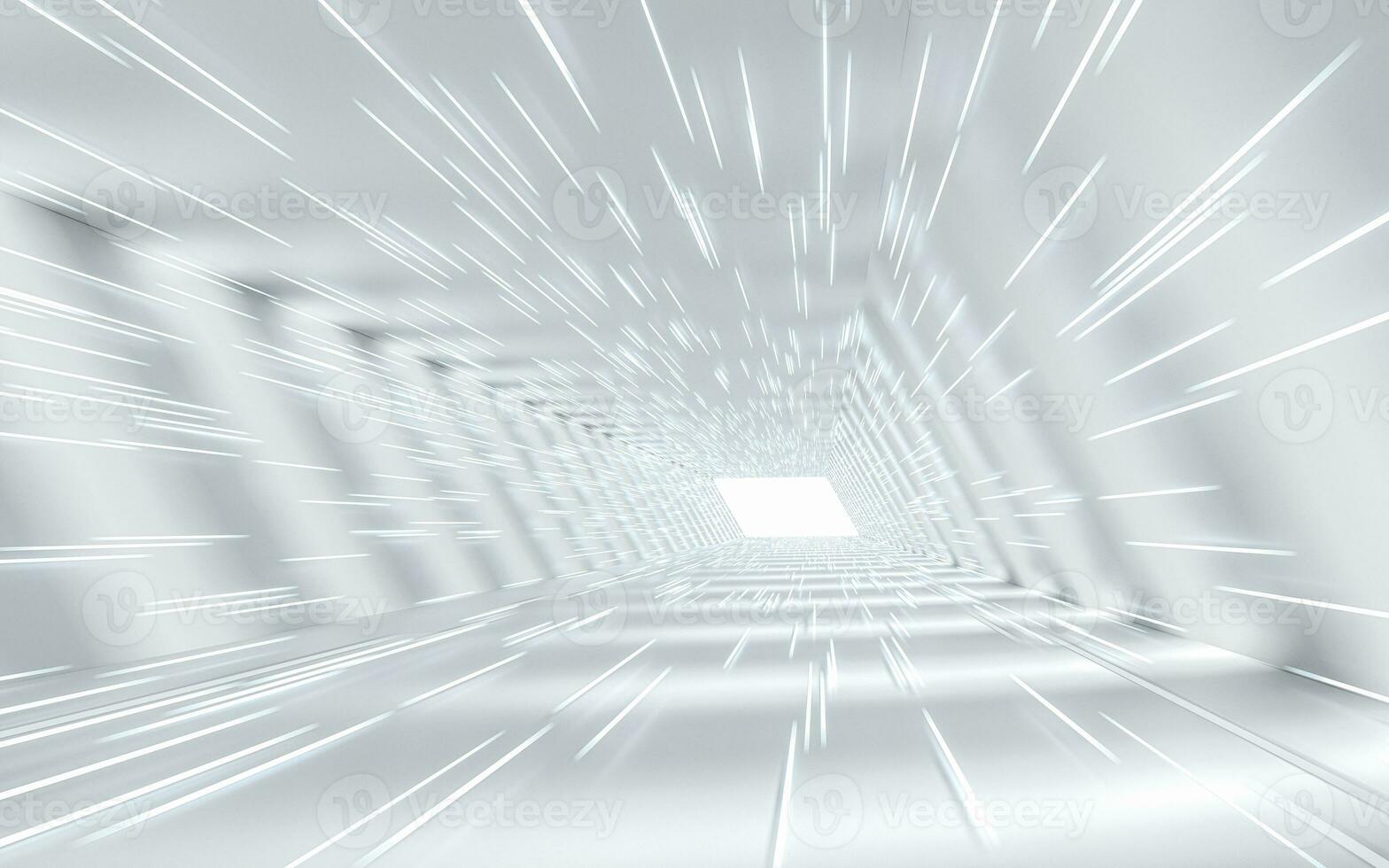 vit tömma tunnel, 3d tolkning. foto