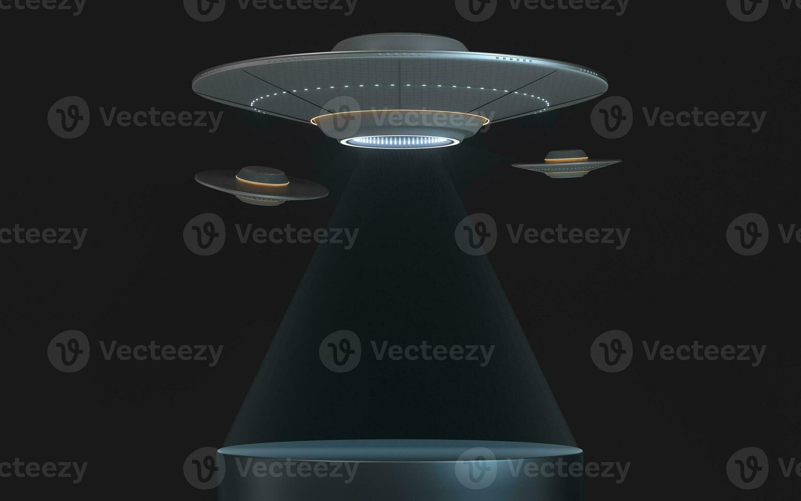 vetenskap fiktion UFO rymdskepp, 3d tolkning. foto