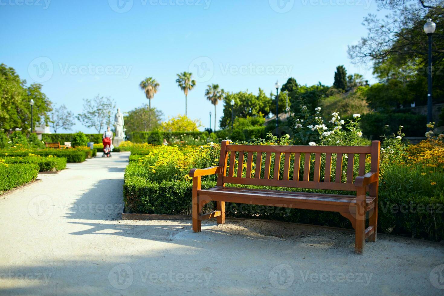 bänk i parken foto