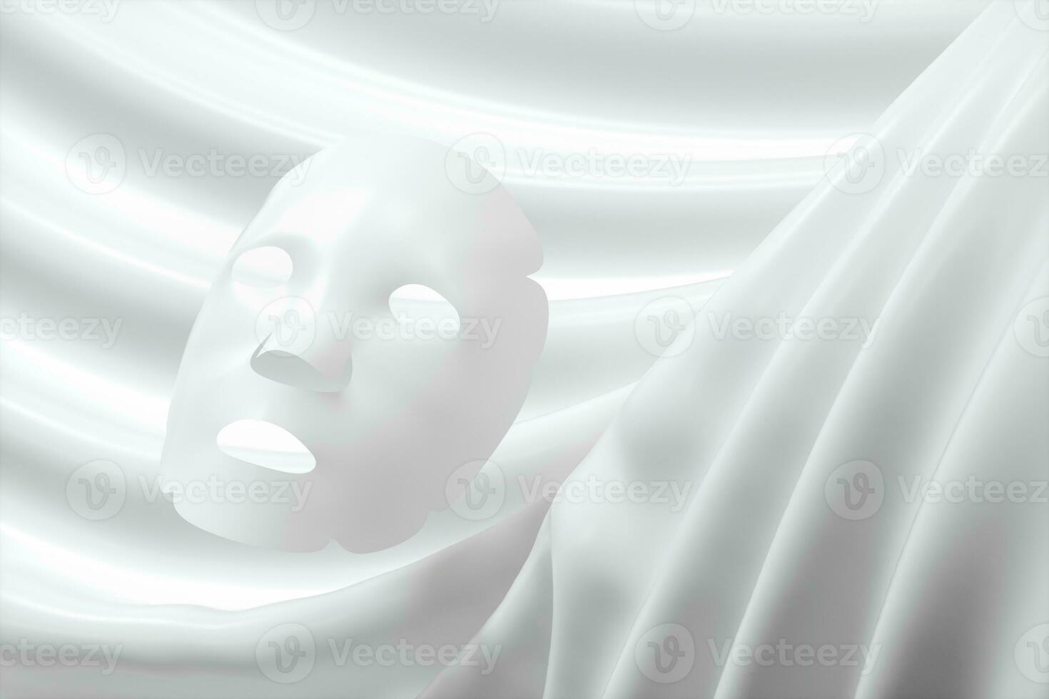 vit mask, hud vård begrepp, 3d tolkning foto
