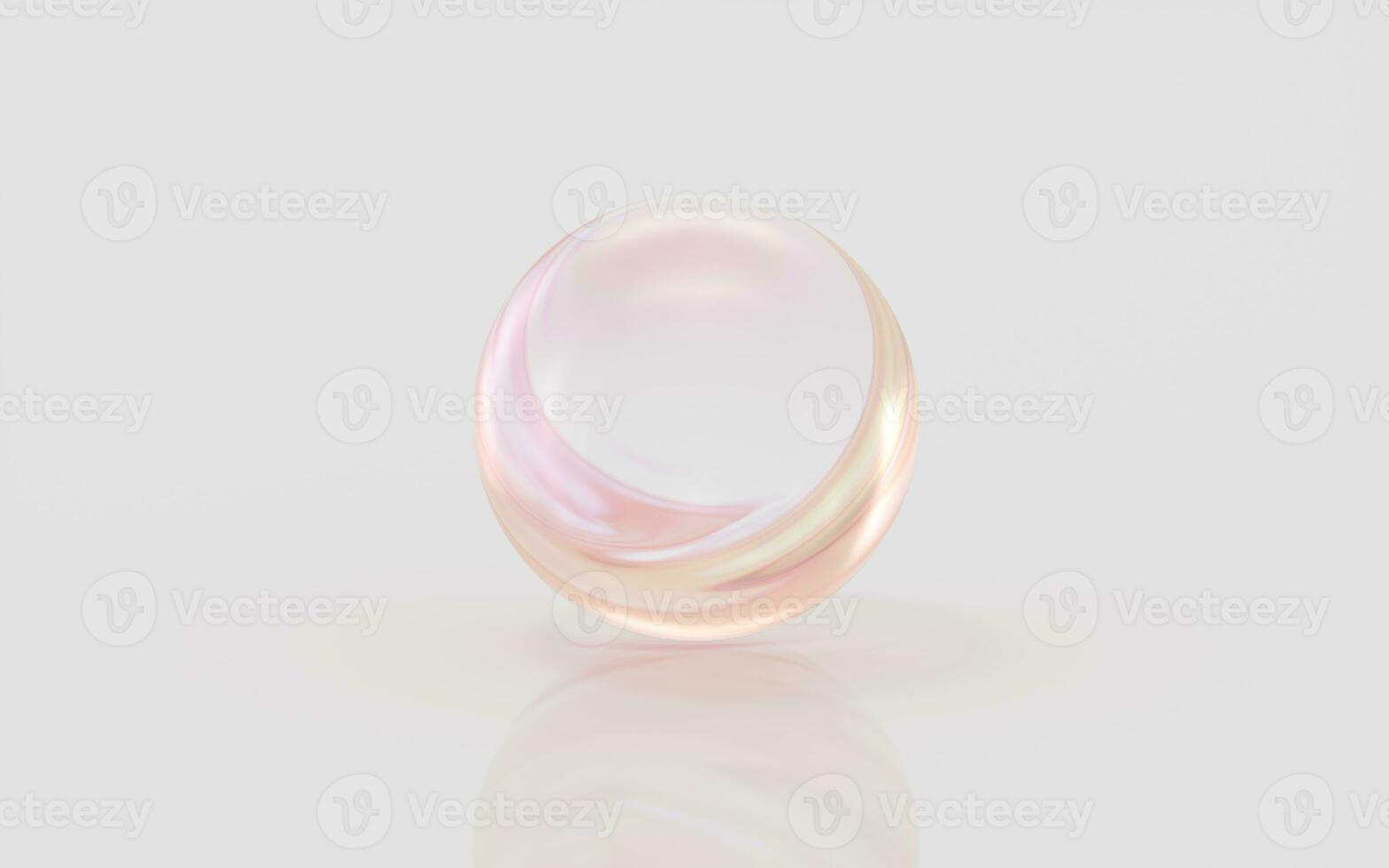 lutning glas boll med vit bakgrund, 3d tolkning. foto
