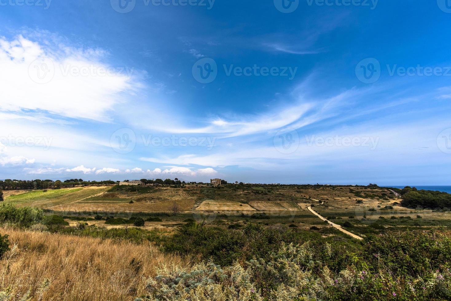 landskap vid Selinunte i Sicilien, Italien foto