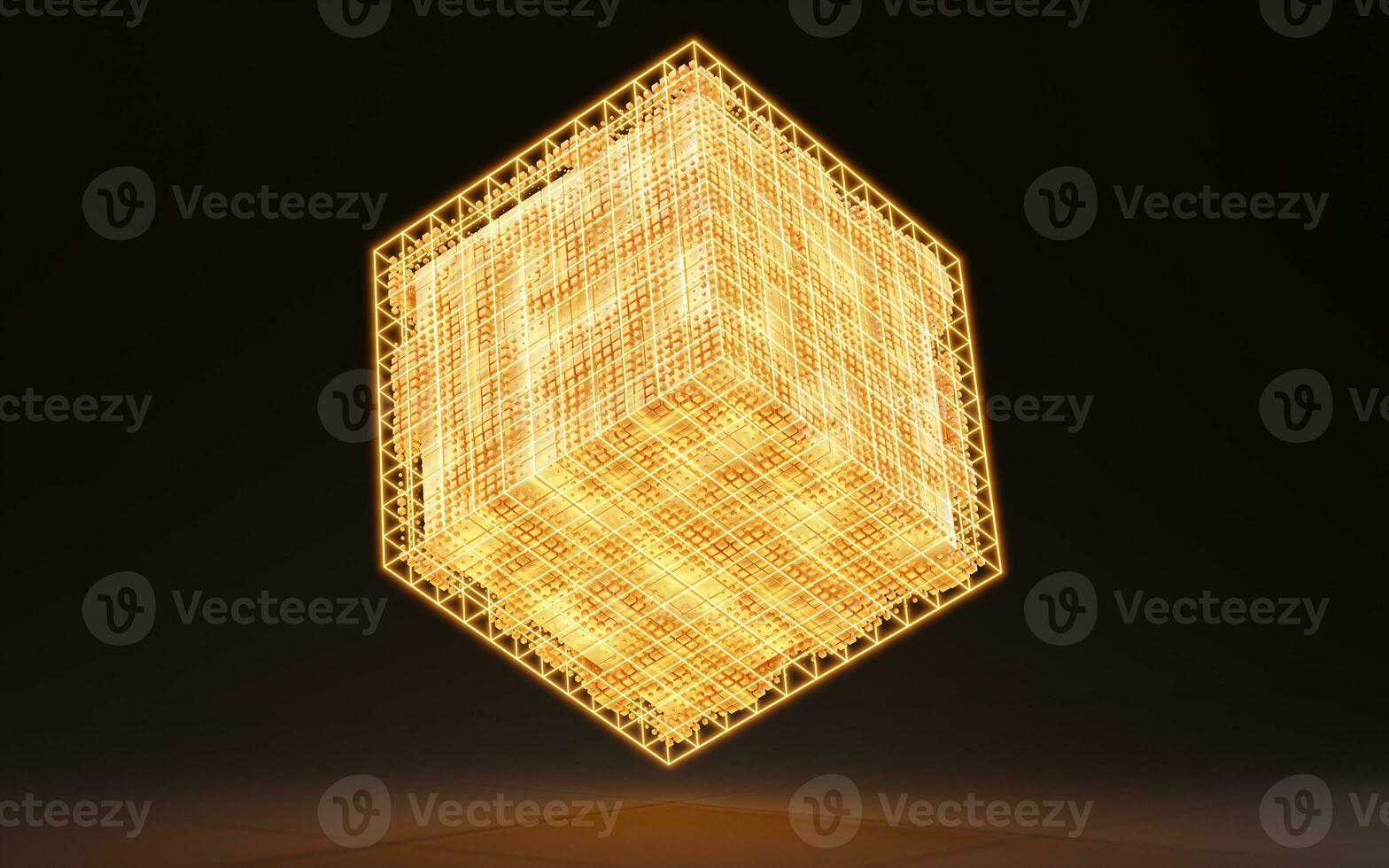 abstrakt kub form, kub geometri, 3d tolkning. foto