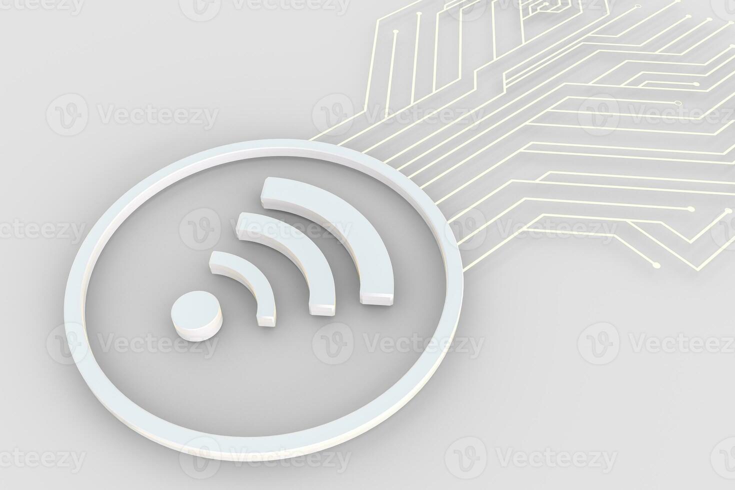 3d tolkning, wiFi symbol, begrepp bakgrund foto