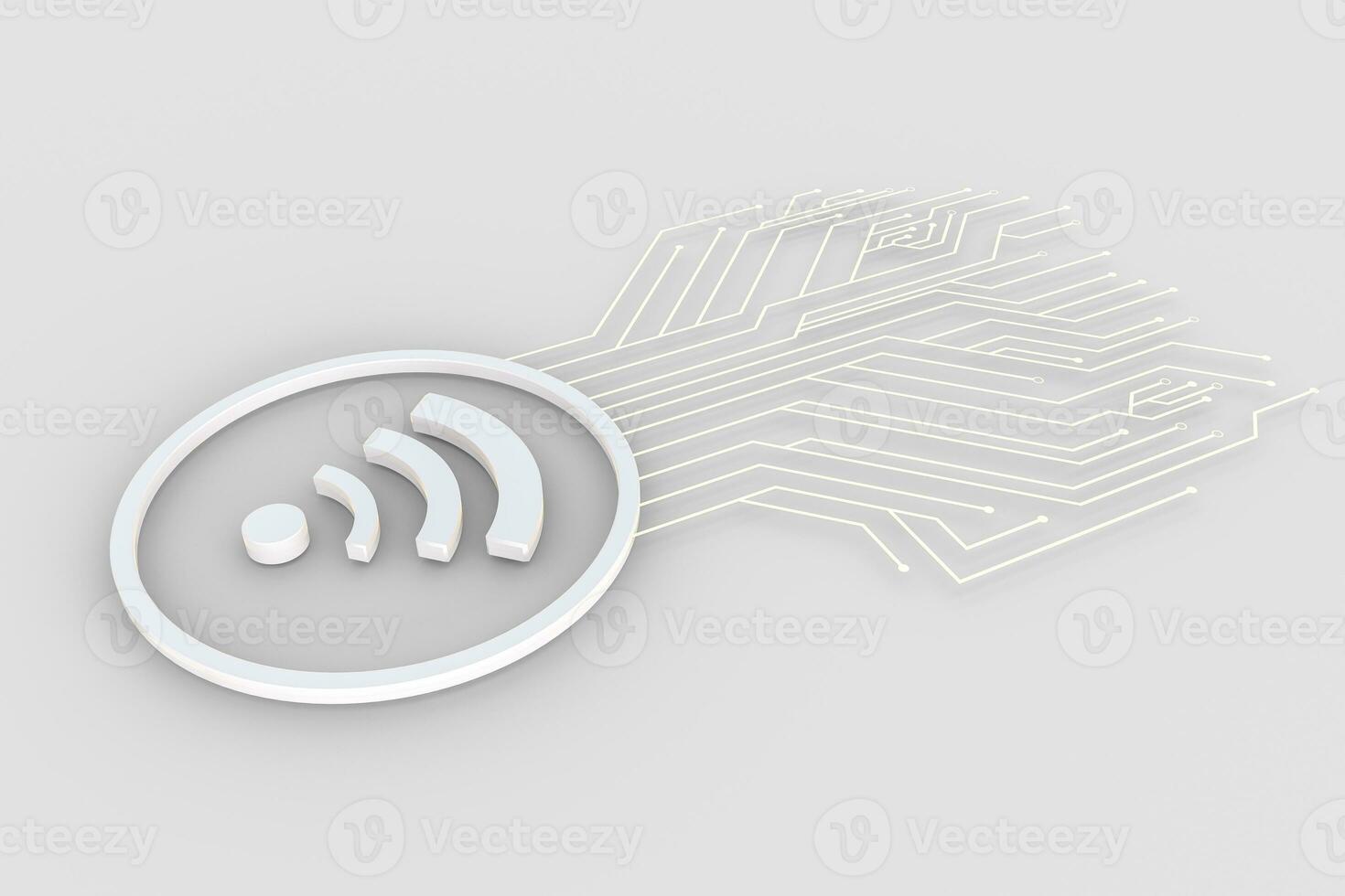 3d tolkning, wiFi symbol, begrepp bakgrund foto