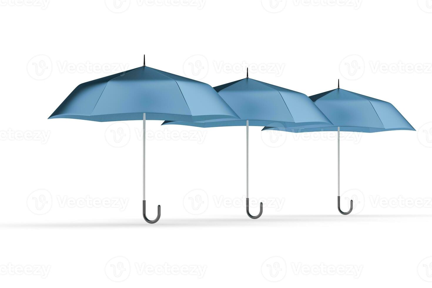 3d tolkning, de paraply med vit bakgrund foto