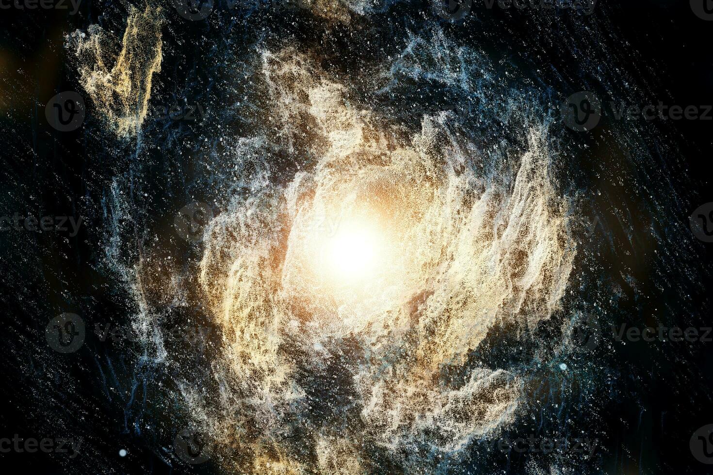 3d tolkning, de magnifik spiral nebulosa. de universum bakgrund. foto