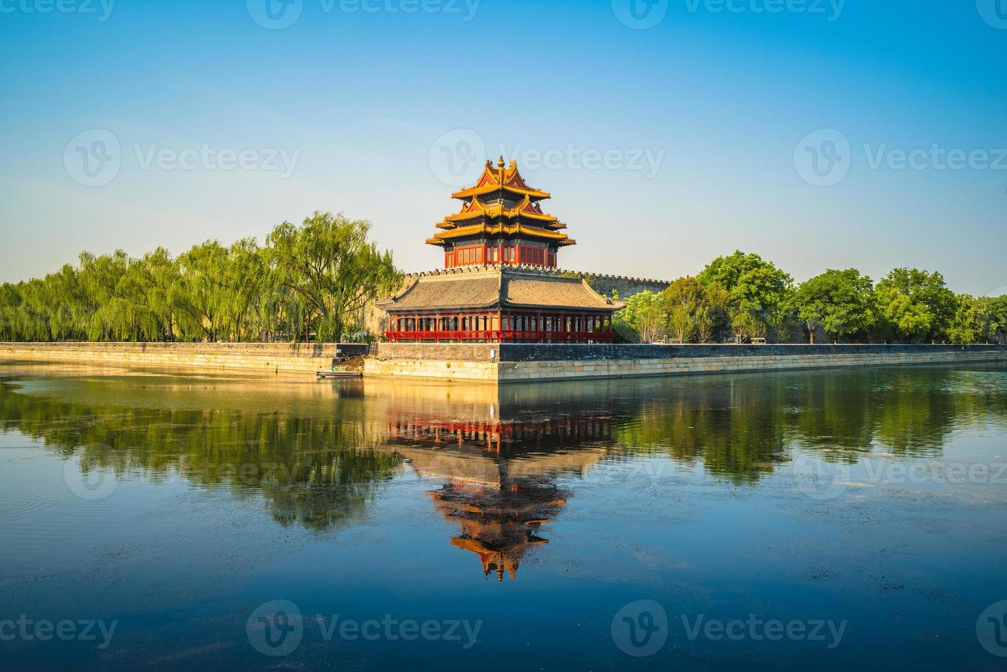hörntorn vid den förbjudna staden, Beijing, Kina foto