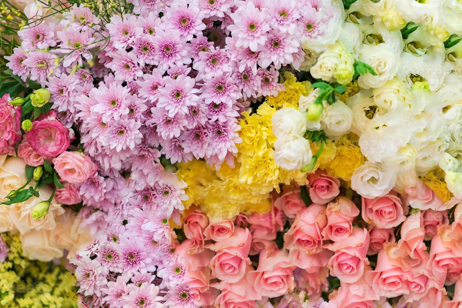 blandad bröllopsblomma, mångfärgad blommig bakgrund foto