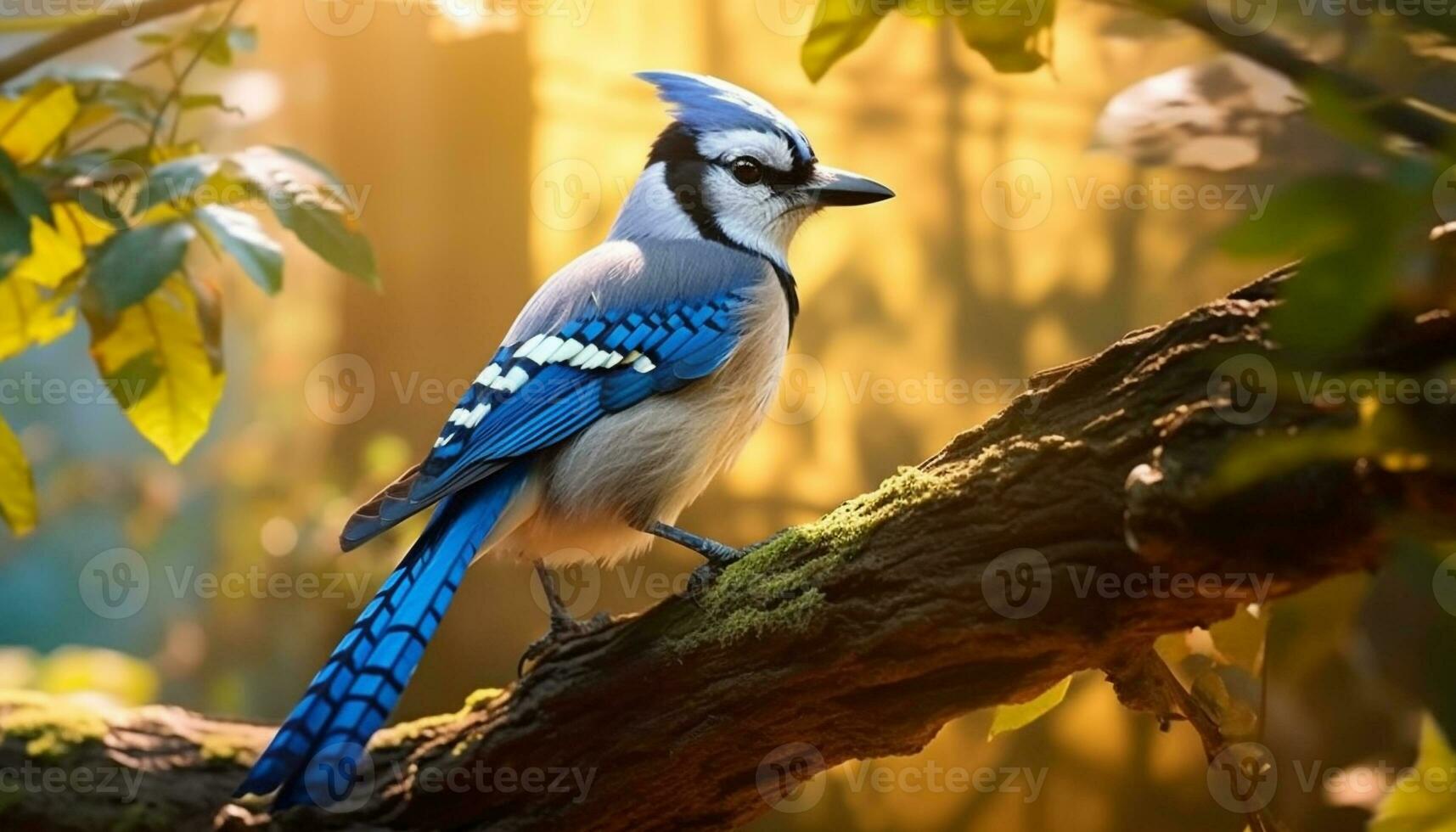 en färgrik fågel perching på en gren i de regnskog genererad förbi ai foto
