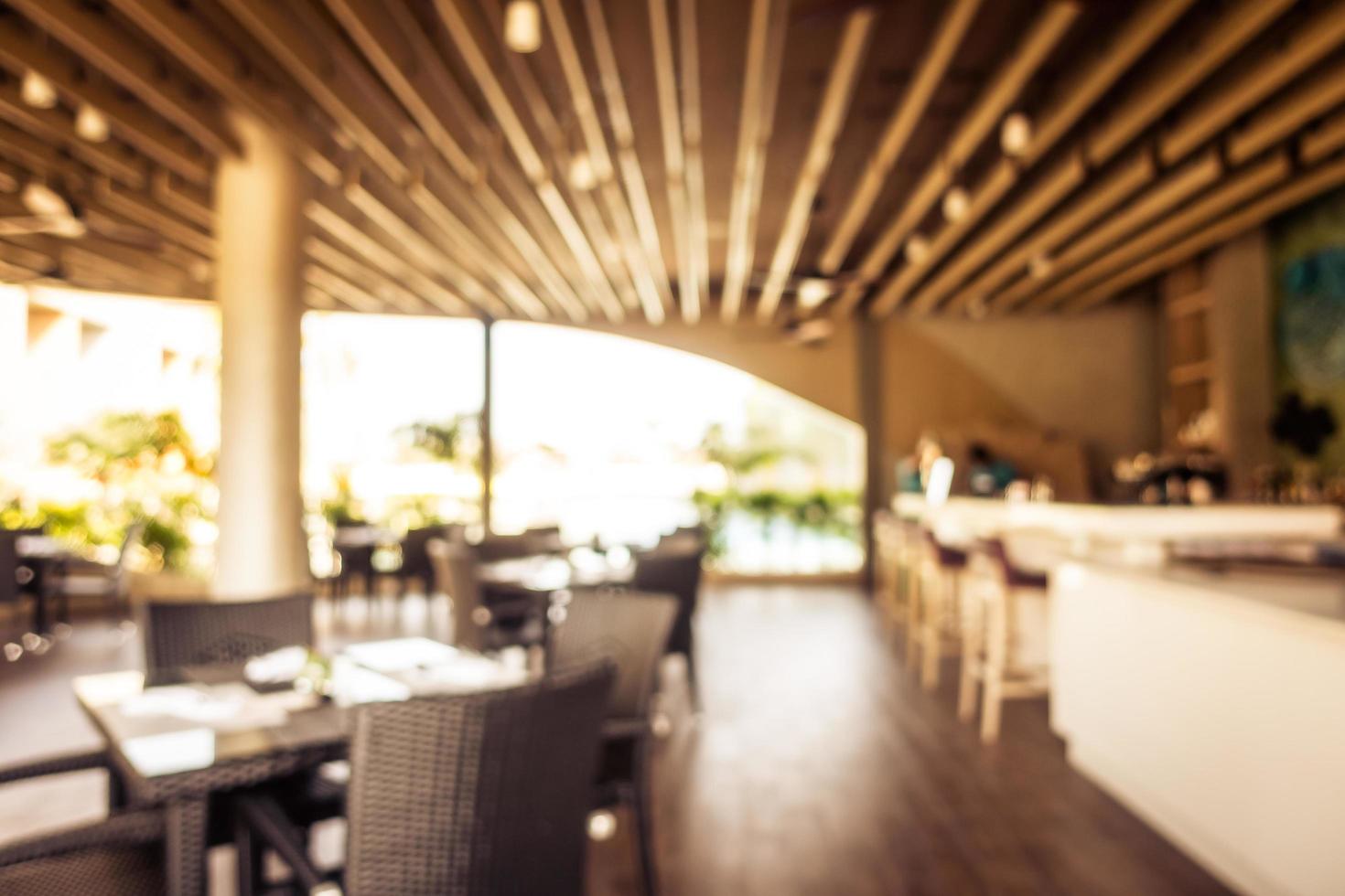 abstrakt oskärpa och defokuserad restaurangbuffé i hotellort foto