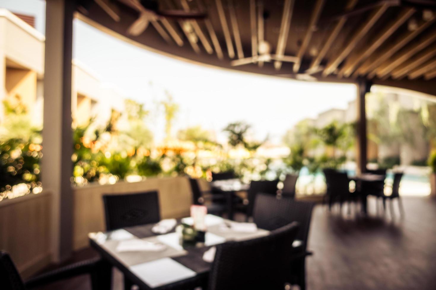 abstrakt oskärpa och defokuserad restaurangbuffé i hotellort foto