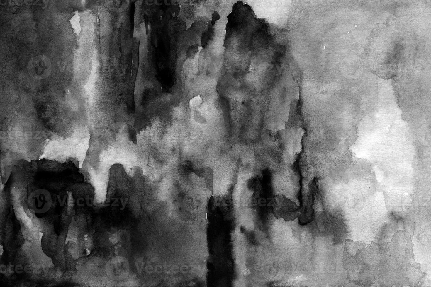 svart och vit vattenfärg bakgrund textur foto