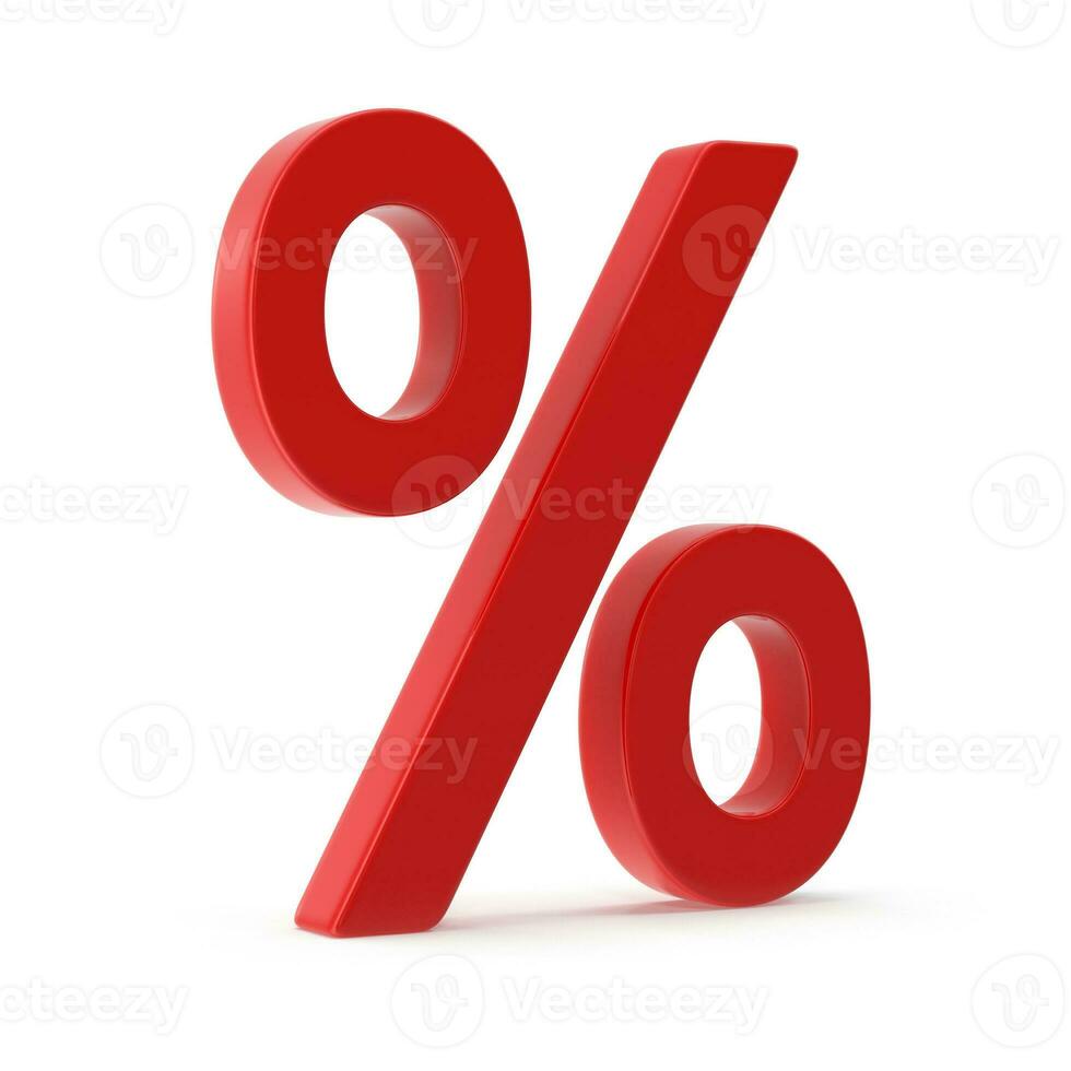 röd procentsats symbol foto