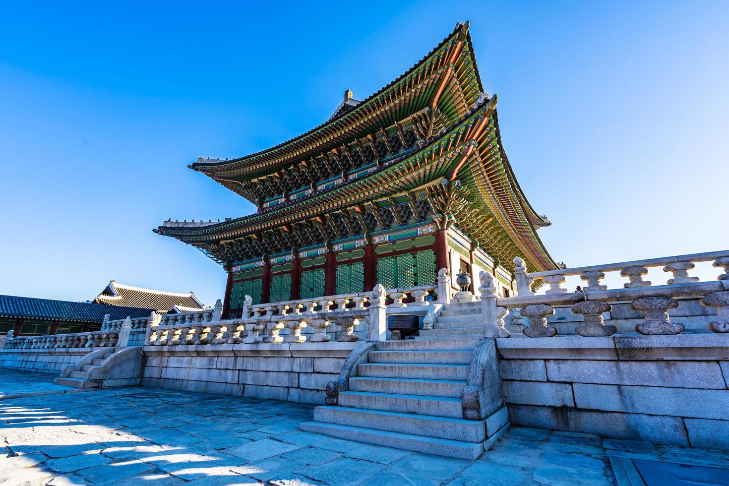 gyeongbokgung palats i Sydkorea foto