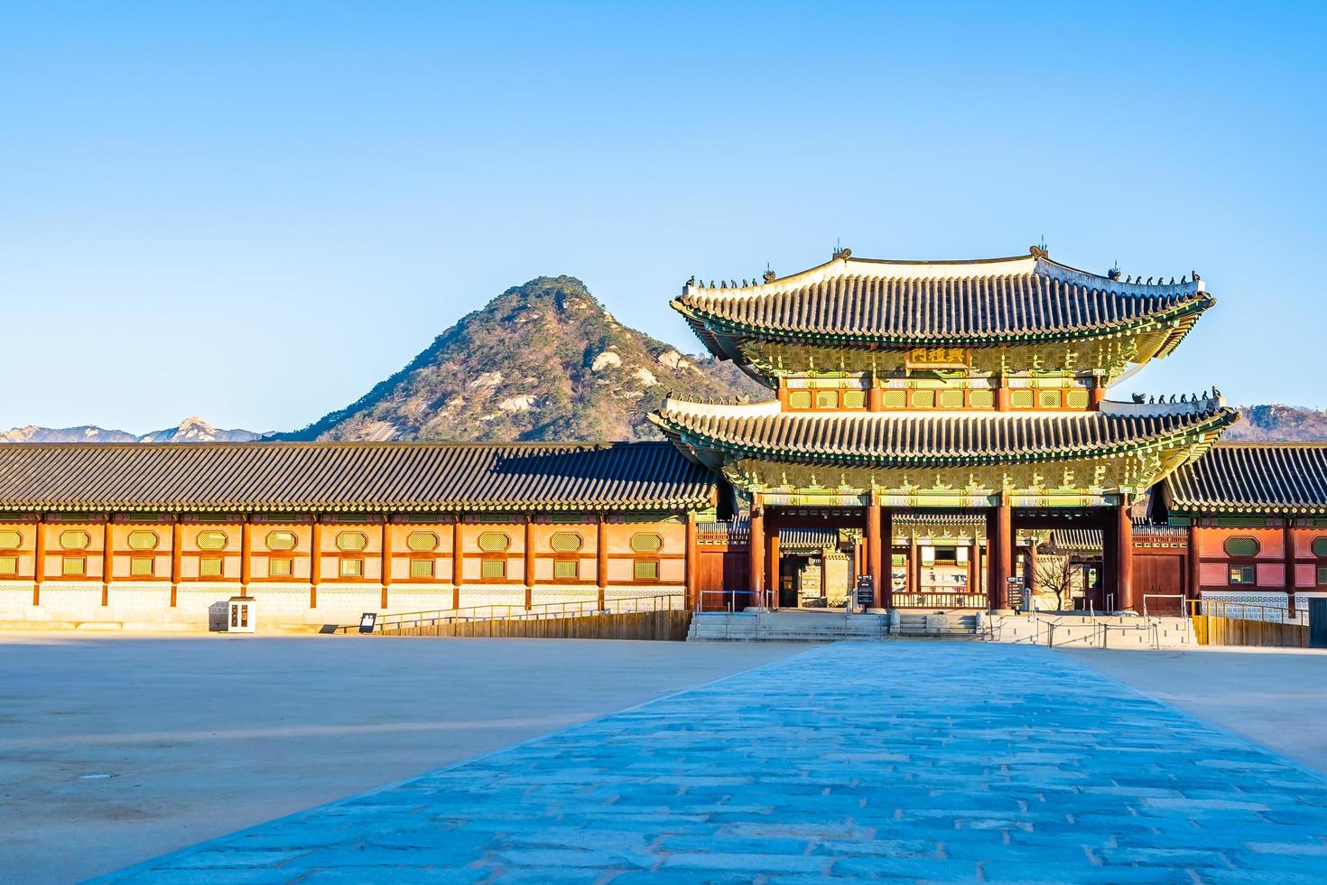 gyeongbokgung palats i Sydkorea foto