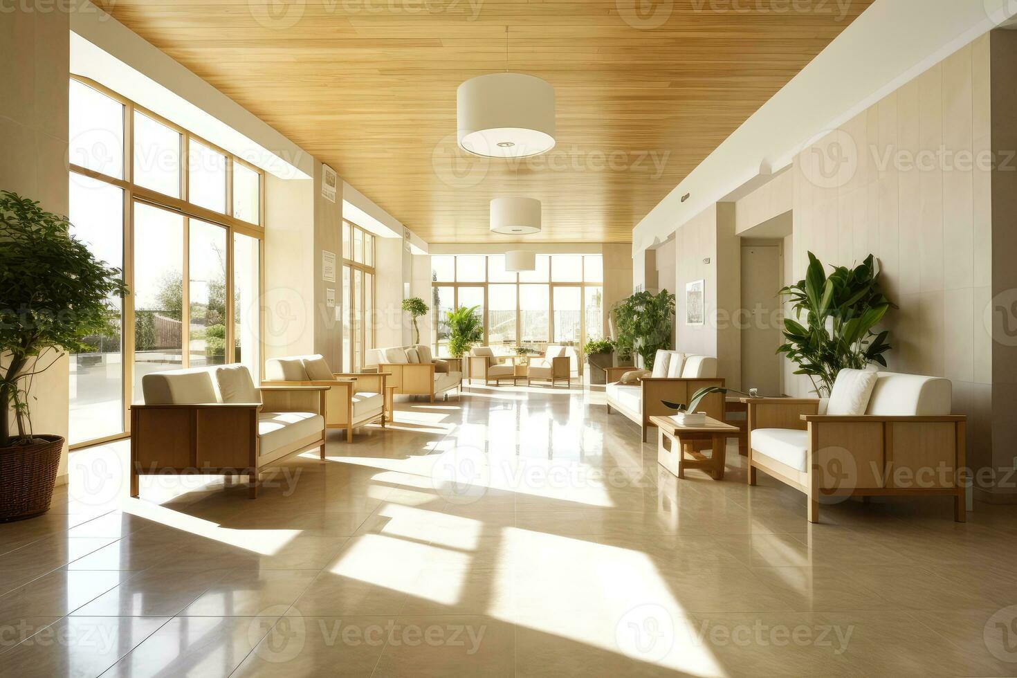hotell lobby med europeisk stil möbel profesional fotograpi ai genererad foto