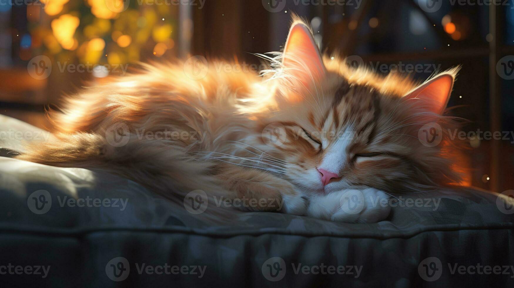 lugnt sovande bebis katt, mysigt söt kattunge tupplur foto