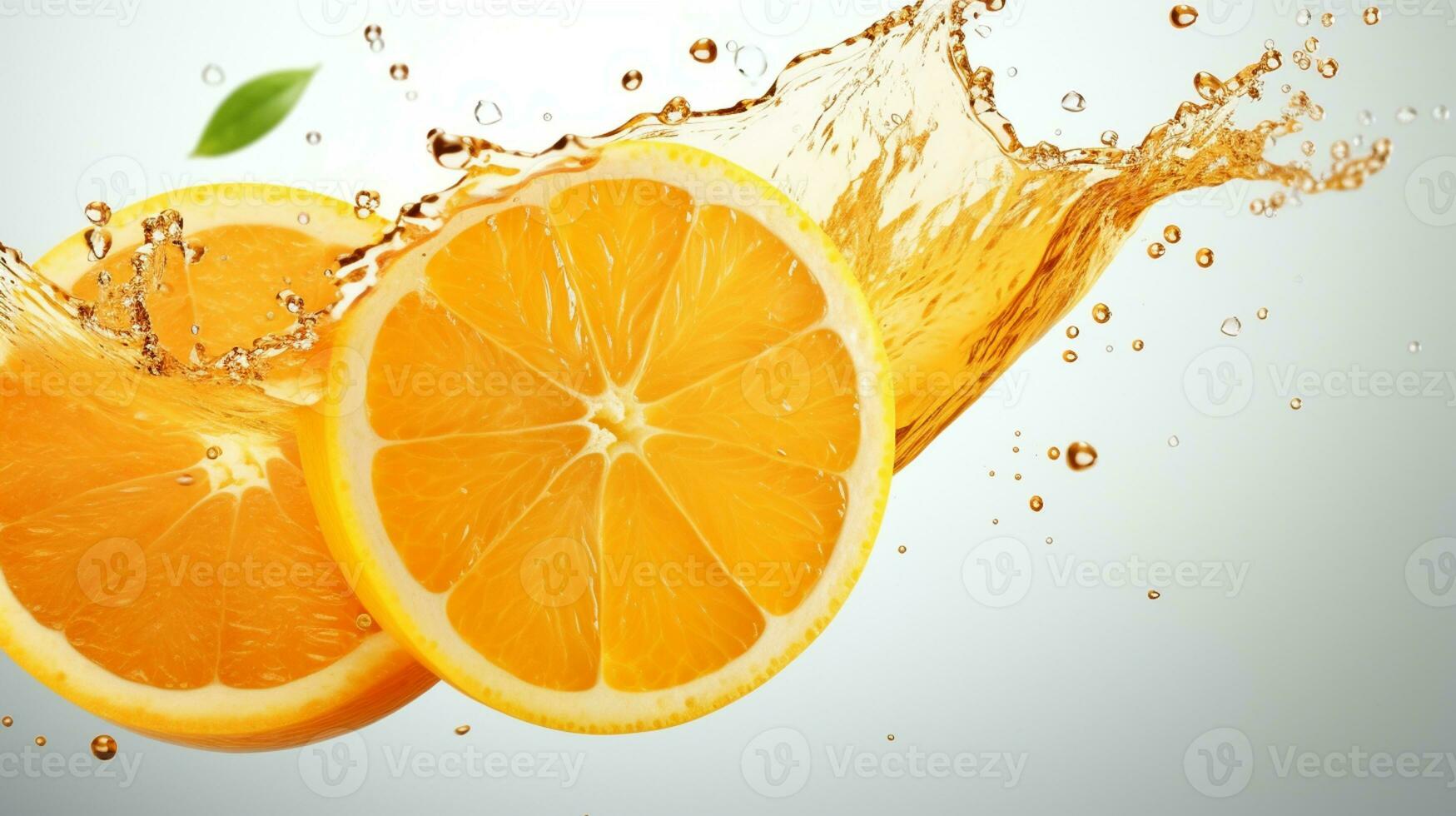 färsk saftig orange frukt med vatten stänk isolerat på bakgrund, friska frukt foto