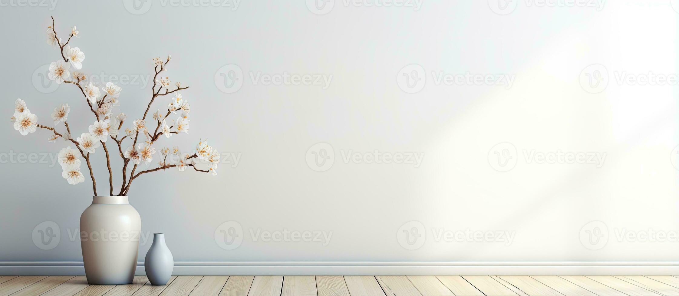scandinavian interiör design illustration av en blomma i en vit rum foto