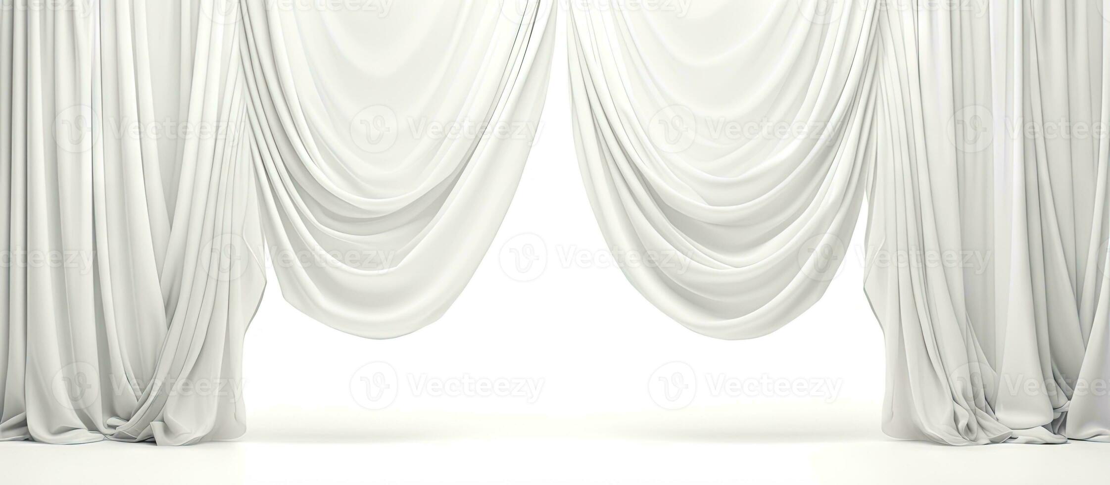 isolerat vit ridå möbel på vit bakgrund illustration foto