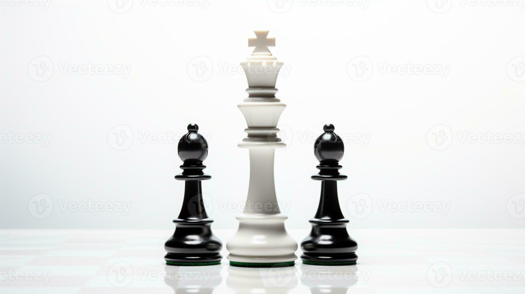 schack spel använda sig av strategier till regler de styrelse, beslut framställning match, schack bit isolerat på vit bakgrund, ai genererad foto