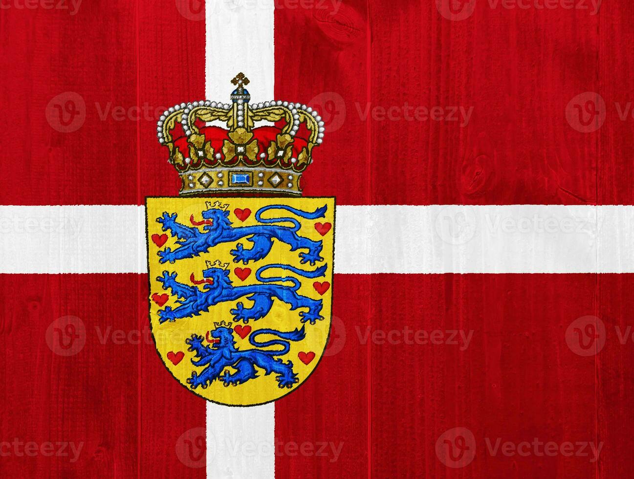 flagga och täcka av vapen av Danmark på en texturerad bakgrund. begrepp collage. foto