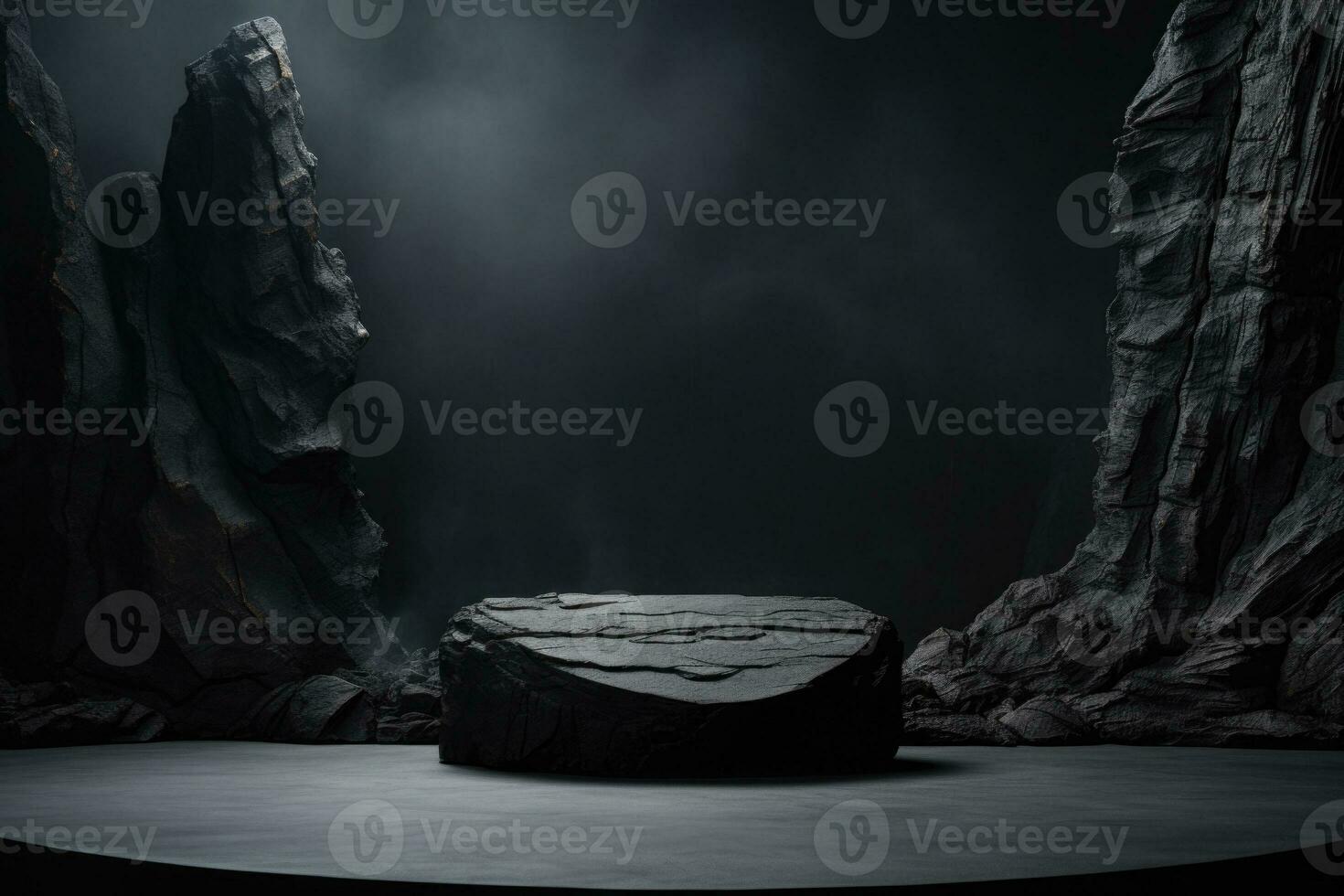 svart sten podium för produkt reklam. generativ ai foto