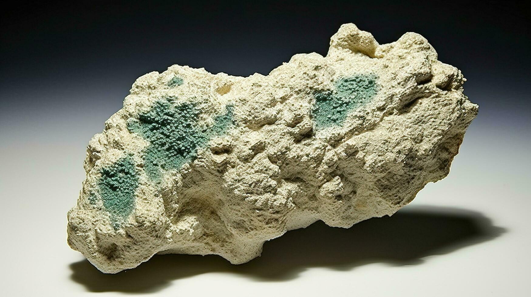 magadiite är sällsynt dyrbar naturlig geologisk sten på lutning bakgrund i låg nyckel, isolera. ai genererad. foto